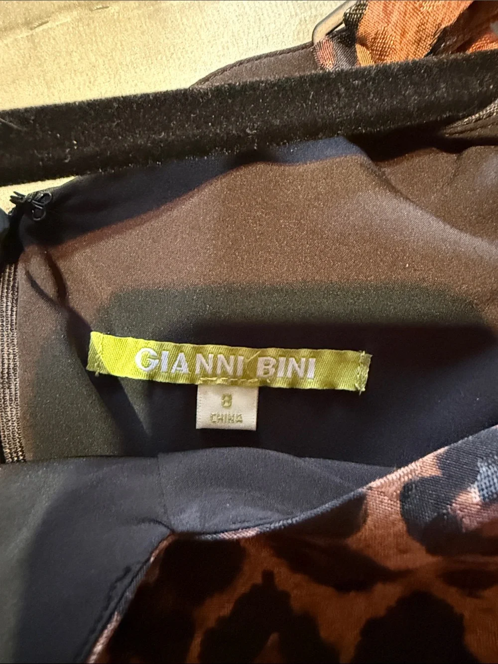 Gianni Bini Brown and Black Leopard Print Jump Suit - Picture 3 of 4